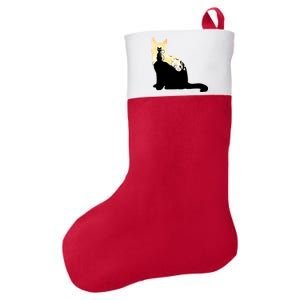 Black Cat Spooky Town Felt Holiday Christmas Stocking