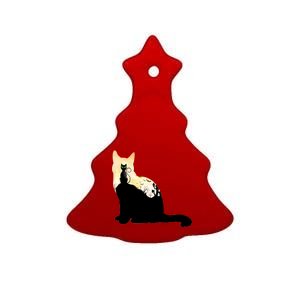 Black Cat Spooky Town Ceramic Tree Ornament