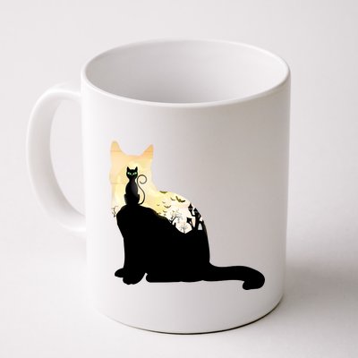 Black Cat Spooky Town Coffee Mug