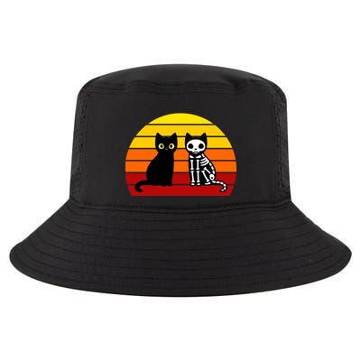 Black Cat Sunset Skeleton Cool Comfort Performance Bucket Hat