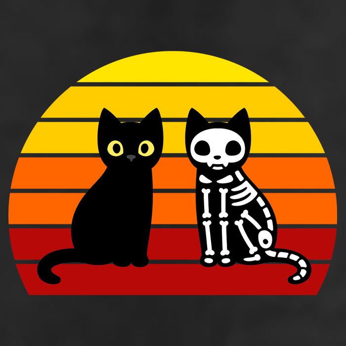 Black Cat Sunset Skeleton Cool Comfort Performance Bucket Hat