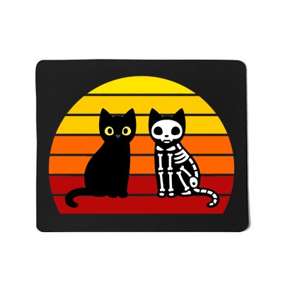 Black Cat Sunset Skeleton Mousepad