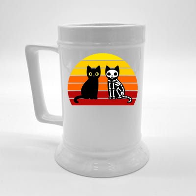 Black Cat Sunset Skeleton Beer Stein