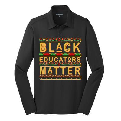 Black Educators Matters Silk Touch Performance Long Sleeve Polo