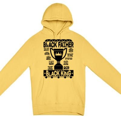 Black Father Black King Premium Pullover Hoodie