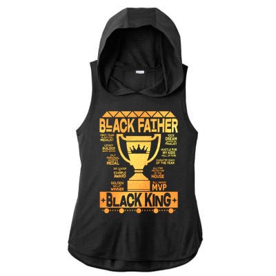 Black Father Black King Ladies PosiCharge Tri-Blend Wicking Draft Hoodie Tank