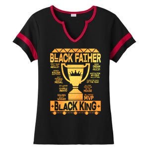 Black Father Black King Ladies Halftime Notch Neck Tee