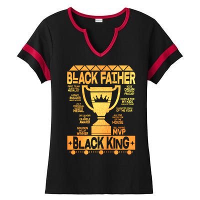 Black Father Black King Ladies Halftime Notch Neck Tee