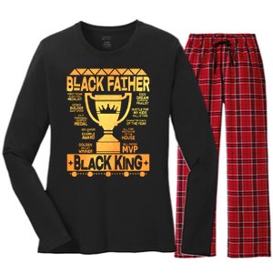 Black Father Black King Women's Long Sleeve Flannel Pajama Set 