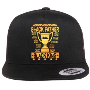 Black Father Black King Flat Bill Trucker Hat