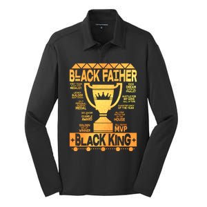 Black Father Black King Silk Touch Performance Long Sleeve Polo