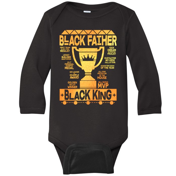 Black Father Black King Baby Long Sleeve Bodysuit