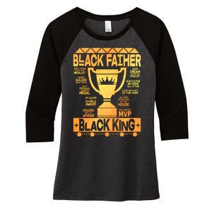 Black Father Black King Women's Tri-Blend 3/4-Sleeve Raglan Shirt