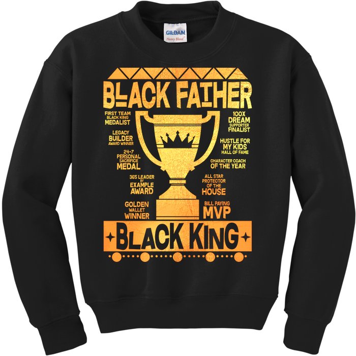 Black Father Black King Kids Sweatshirt