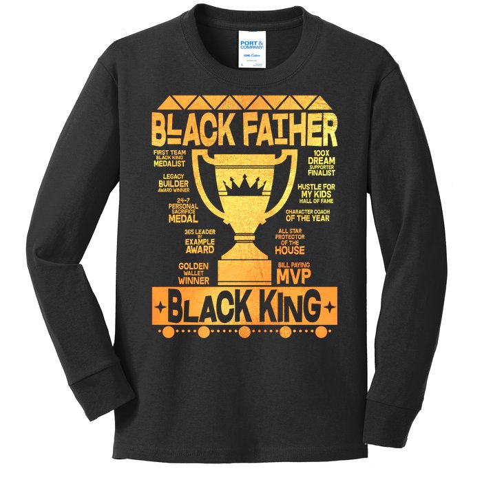 Black Father Black King Kids Long Sleeve Shirt