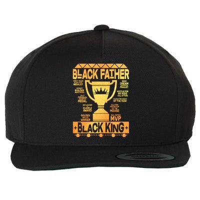 Black Father Black King Wool Snapback Cap