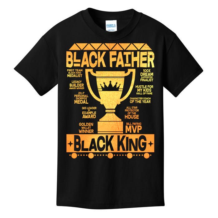 Black Father Black King Kids T-Shirt