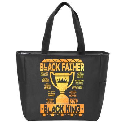 Black Father Black King Zip Tote Bag