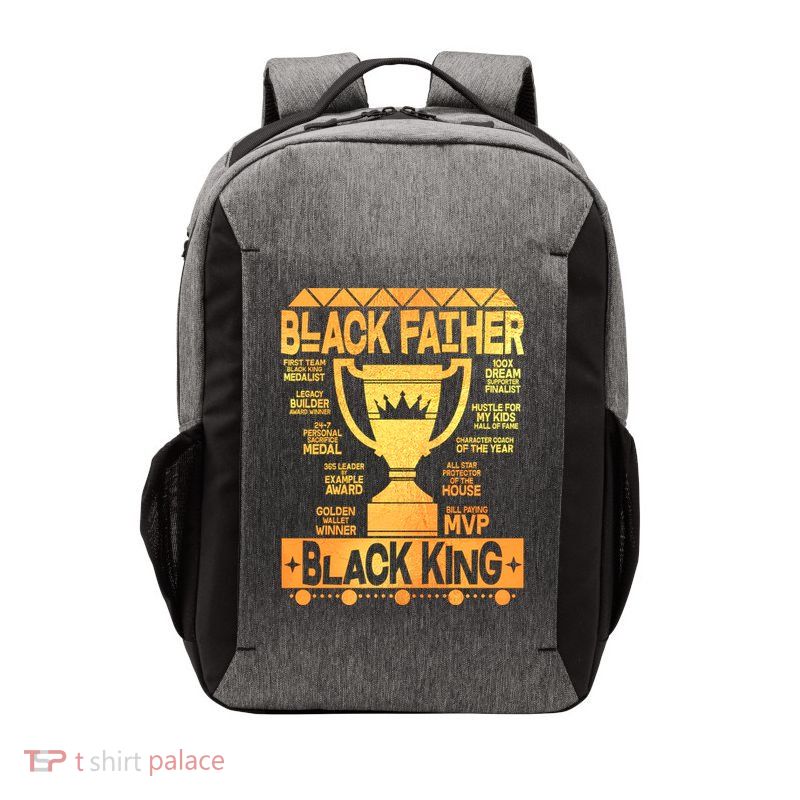 Black Father Black King Vector Backpack