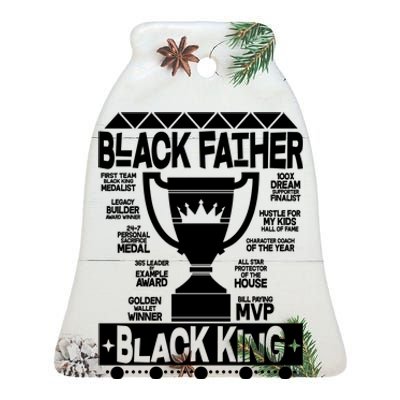 Black Father Black King Ceramic Bell Ornament