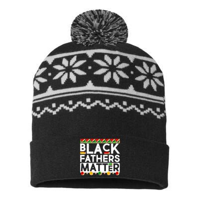 Black Fathers Matter Traditional Colors USA-Made Snowflake Beanie