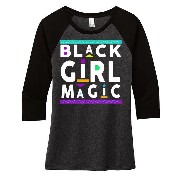 Black Girl Magic Women's Tri-Blend 3/4-Sleeve Raglan Shirt