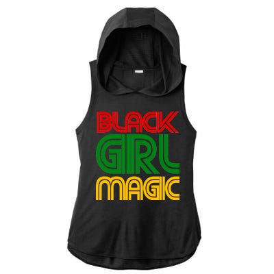 Black Girl Magic Colorful Imprint Ladies PosiCharge Tri-Blend Wicking Draft Hoodie Tank