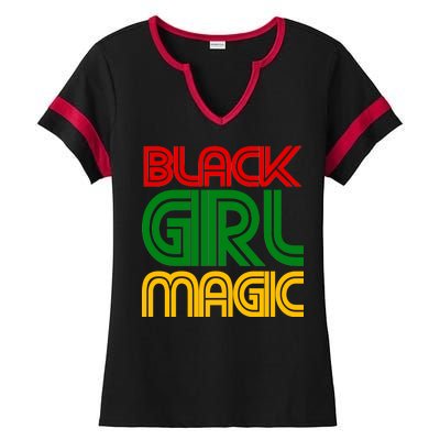 Black Girl Magic Colorful Imprint Ladies Halftime Notch Neck Tee