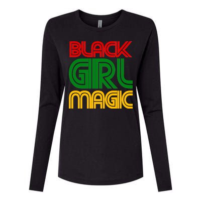 Black Girl Magic Colorful Imprint Womens Cotton Relaxed Long Sleeve T-Shirt