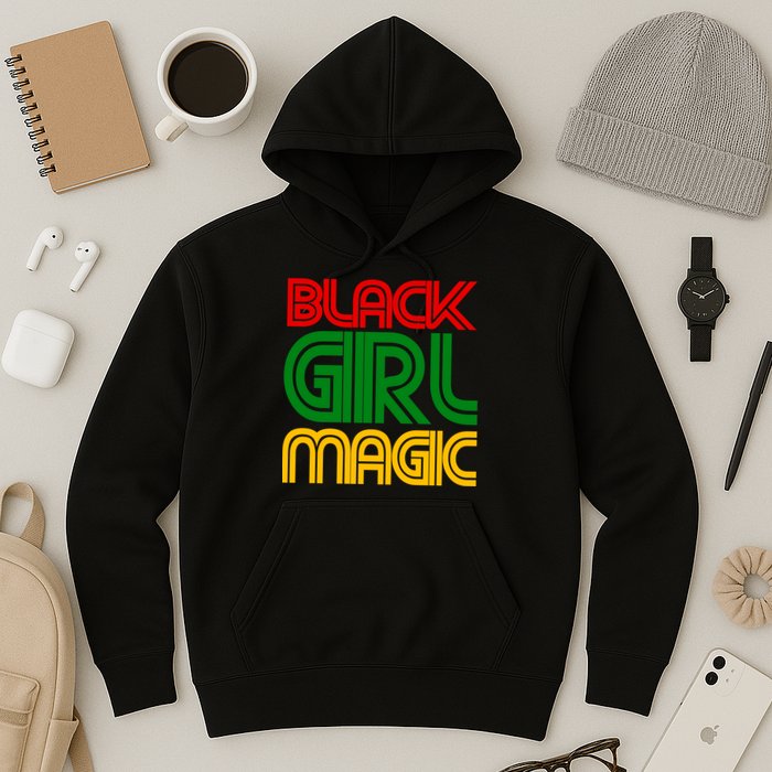 Black Girl Magic Colorful Imprint Hoodie