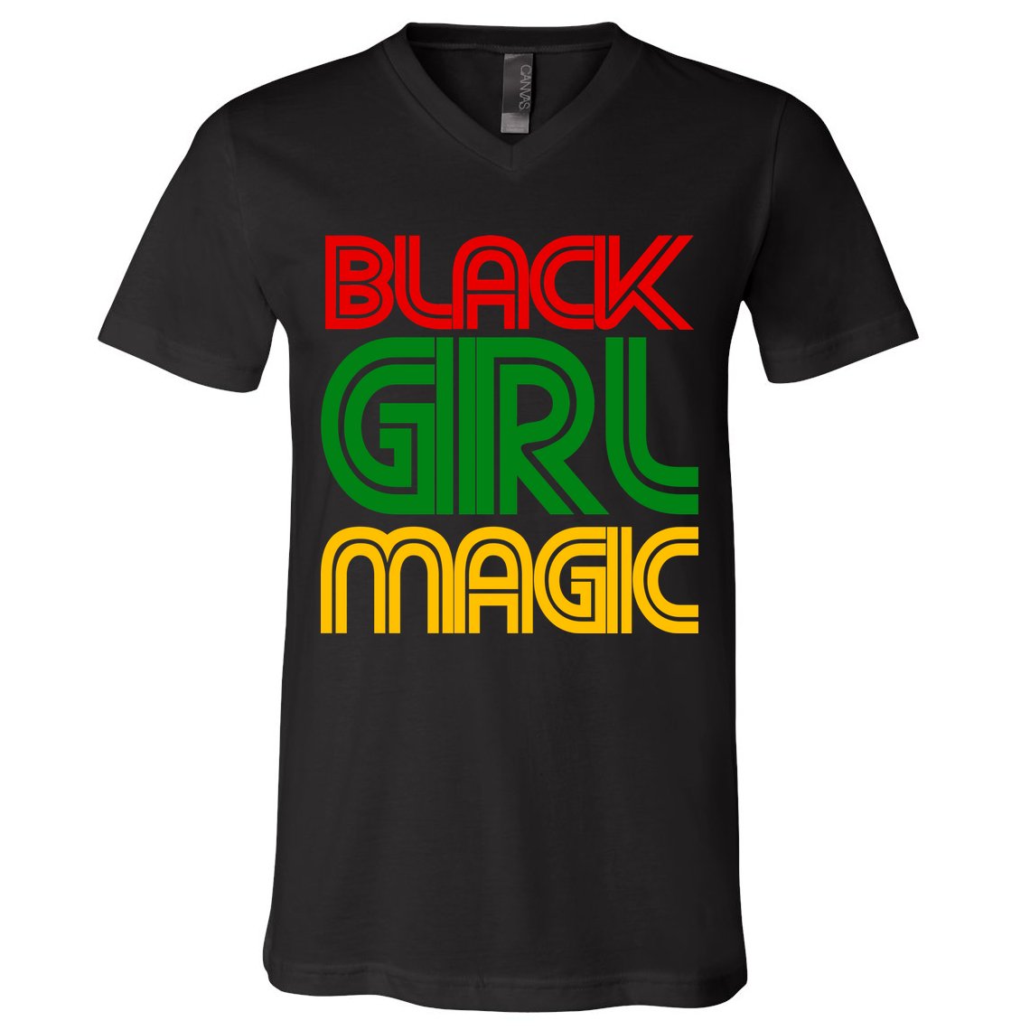 Black Girl Magic Colorful Imprint V-Neck T-Shirt