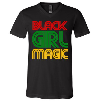 Black Girl Magic Colorful Imprint V-Neck T-Shirt