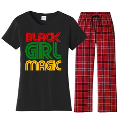 Black Girl Magic Colorful Imprint Women's Flannel Pajama Set