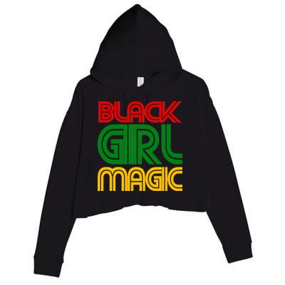 Black Girl Magic Colorful Imprint Crop Fleece Hoodie