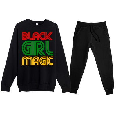 Black Girl Magic Colorful Imprint Premium Crewneck Sweatsuit Set