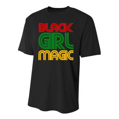 Black Girl Magic Colorful Imprint Youth Performance Sprint T-Shirt