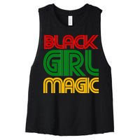 Black Girl Magic Colorful Imprint Women's Racerback Cropped Tank