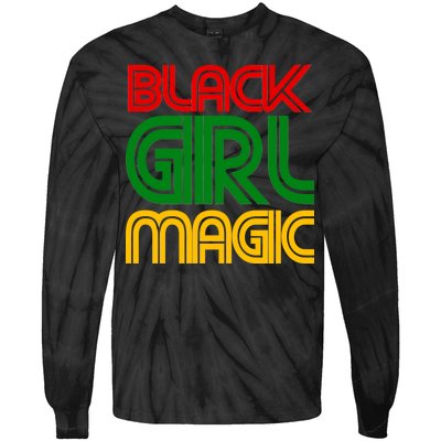 Black Girl Magic Colorful Imprint Tie-Dye Long Sleeve Shirt