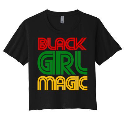 Black Girl Magic Colorful Imprint Women's Crop Top Tee