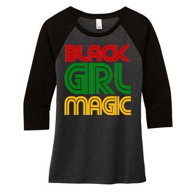 Black Girl Magic Colorful Imprint Women's Tri-Blend 3/4-Sleeve Raglan Shirt