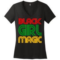 Black Girl Magic Colorful Imprint Women's V-Neck T-Shirt