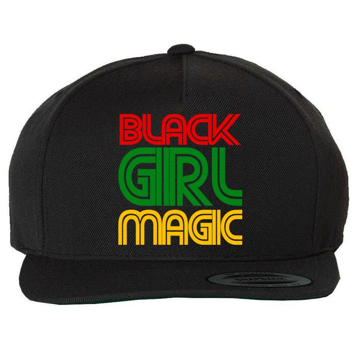 Black Girl Magic Colorful Imprint Wool Snapback Cap