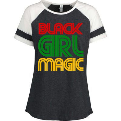 Black Girl Magic Colorful Imprint Enza Ladies Jersey Colorblock Tee