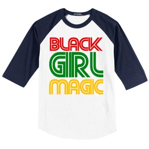 Black Girl Magic Colorful Imprint Baseball Sleeve Shirt