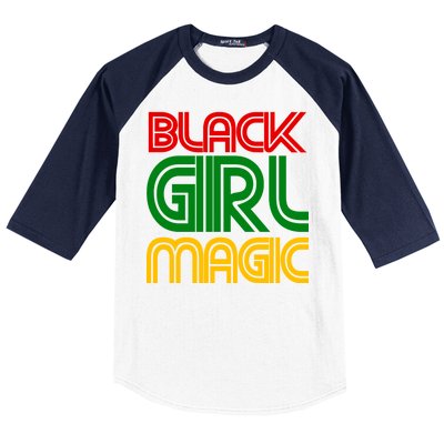 Black Girl Magic Colorful Imprint Baseball Sleeve Shirt