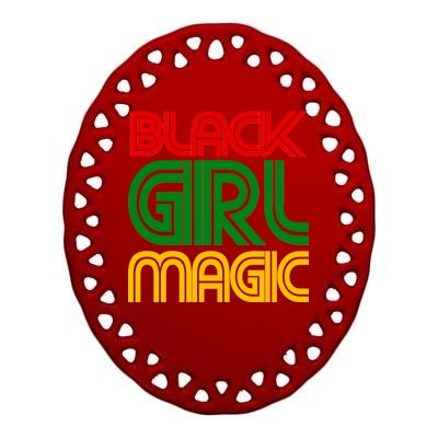 Black Girl Magic Colorful Imprint Ceramic Oval Ornament