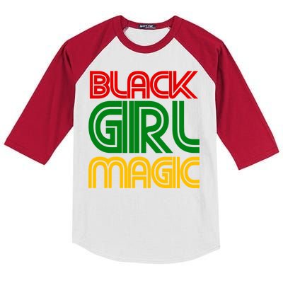 Black Girl Magic Colorful Imprint Kids Colorblock Raglan Jersey