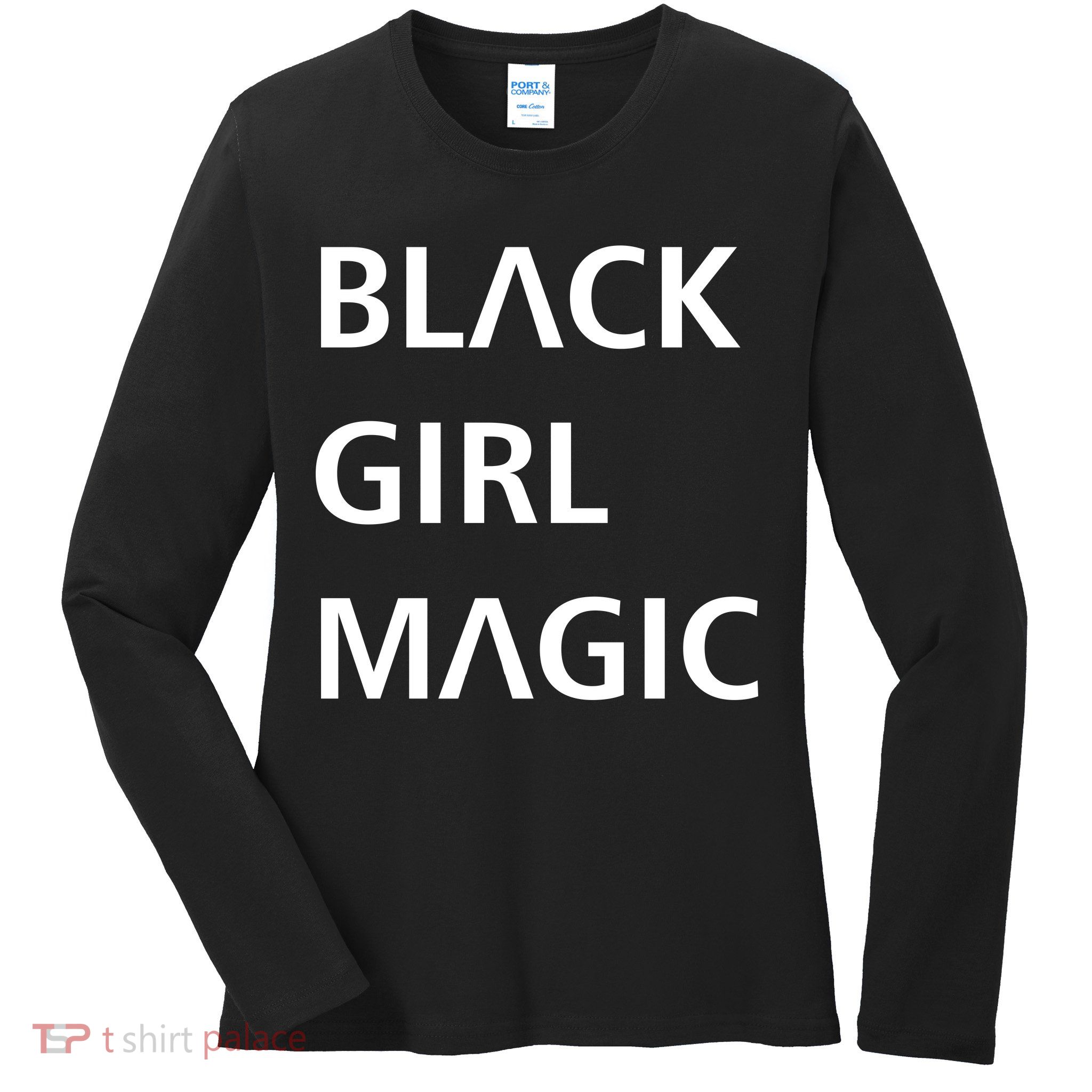 Black Girl Magic Logo Ladies Long Sleeve Shirt