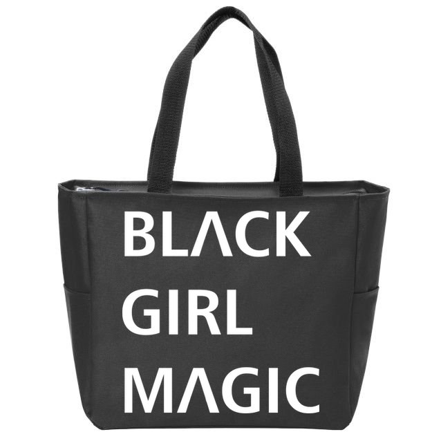 Black Girl Magic Logo Zip Tote Bag
