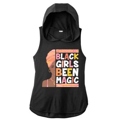 Black Girls Been Magic Ladies PosiCharge Tri-Blend Wicking Draft Hoodie Tank